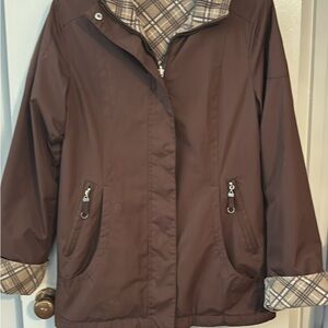 Izod Brown Jacket with Plaid Lining